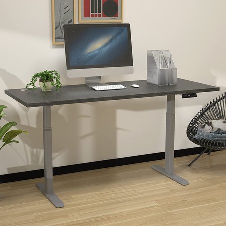 We'Re It Lift it, 72"x30" Electric Sit Stand Desk 4 Memory/1 USB LED Control Charcoal Strand Top, Silver Base VL23BS7230-6307